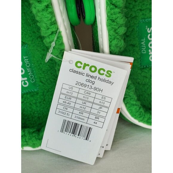 Crocs Classic Elf Faux Fur Lined Clogs Holiday Christmas Glitter Mens 13 /Wmn14